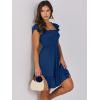 imageANRABESS Womens Summer Casual Sleeveless Square Neck Dress 2025 Smocked Ruffle Backless Boho Beach Cute Teen Short SundressDark Sea Blue
