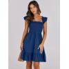 imageANRABESS Womens Summer Casual Sleeveless Square Neck Dress 2025 Smocked Ruffle Backless Boho Beach Cute Teen Short SundressDark Sea Blue