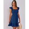 imageANRABESS Womens Summer Casual Sleeveless Square Neck Dress 2025 Smocked Ruffle Backless Boho Beach Cute Teen Short SundressDark Sea Blue
