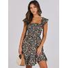 imageANRABESS Womens Summer Casual Sleeveless Square Neck Dress 2025 Smocked Ruffle Backless Boho Beach Cute Teen Short SundressFloral Colorful Black