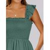 imageANRABESS Womens Summer Casual Sleeveless Square Neck Dress 2025 Smocked Ruffle Backless Boho Beach Cute Teen Short SundressGrass Green
