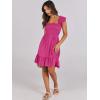 imageANRABESS Womens Summer Casual Sleeveless Square Neck Dress 2025 Smocked Ruffle Backless Boho Beach Cute Teen Short SundressHot Pink