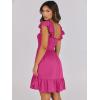 imageANRABESS Womens Summer Casual Sleeveless Square Neck Dress 2025 Smocked Ruffle Backless Boho Beach Cute Teen Short SundressHot Pink