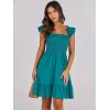 imageANRABESS Womens Summer Casual Sleeveless Square Neck Dress 2025 Smocked Ruffle Backless Boho Beach Cute Teen Short SundressLake Green
