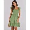 imageANRABESS Womens Summer Casual Sleeveless Square Neck Dress 2025 Smocked Ruffle Backless Boho Beach Cute Teen Short SundressLight Green