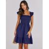 imageANRABESS Womens Summer Casual Sleeveless Square Neck Dress 2025 Smocked Ruffle Backless Boho Beach Cute Teen Short SundressNavy Blue