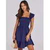 imageANRABESS Womens Summer Casual Sleeveless Square Neck Dress 2025 Smocked Ruffle Backless Boho Beach Cute Teen Short SundressNavy Blue