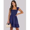 imageANRABESS Womens Summer Casual Sleeveless Square Neck Dress 2025 Smocked Ruffle Backless Boho Beach Cute Teen Short SundressNavy Blue