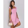 imageANRABESS Womens Summer Casual Sleeveless Square Neck Dress 2025 Smocked Ruffle Backless Boho Beach Cute Teen Short SundressPink