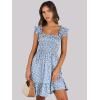 imageANRABESS Womens Summer Casual Sleeveless Square Neck Dress 2025 Smocked Ruffle Backless Boho Beach Cute Teen Short SundressPrint Floral Blue