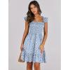 imageANRABESS Womens Summer Casual Sleeveless Square Neck Dress 2025 Smocked Ruffle Backless Boho Beach Cute Teen Short SundressPrint Floral Blue