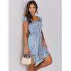 imageANRABESS Womens Summer Casual Sleeveless Square Neck Dress 2025 Smocked Ruffle Backless Boho Beach Cute Teen Short SundressPrint Floral Blue