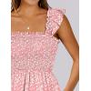 imageANRABESS Womens Summer Casual Sleeveless Square Neck Dress 2025 Smocked Ruffle Backless Boho Beach Cute Teen Short SundressPrint Floral Pink