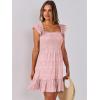 imageANRABESS Womens Summer Casual Sleeveless Square Neck Dress 2025 Smocked Ruffle Backless Boho Beach Cute Teen Short SundressPrint Floral Pink