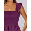 imageANRABESS Womens Summer Casual Sleeveless Square Neck Dress 2025 Smocked Ruffle Backless Boho Beach Cute Teen Short SundressPurple Red