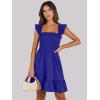 imageANRABESS Womens Summer Casual Sleeveless Square Neck Dress 2025 Smocked Ruffle Backless Boho Beach Cute Teen Short SundressRoyal Blue