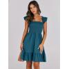 imageANRABESS Womens Summer Casual Sleeveless Square Neck Dress 2025 Smocked Ruffle Backless Boho Beach Cute Teen Short SundressTile Blue