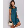 imageANRABESS Womens Summer Casual Sleeveless Square Neck Dress 2025 Smocked Ruffle Backless Boho Beach Cute Teen Short SundressTile Blue