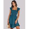 imageANRABESS Womens Summer Casual Sleeveless Square Neck Dress 2025 Smocked Ruffle Backless Boho Beach Cute Teen Short SundressTile Blue