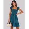 imageANRABESS Womens Summer Casual Sleeveless Square Neck Dress 2025 Smocked Ruffle Backless Boho Beach Cute Teen Short SundressTile Blue