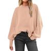 imageANRABESS Sweaters for Women Oversized Batwing Long Sleeve Crewneck 2025 Fall Outfits Casual Loose Side Slit Knit Pullover TopFlush Pink