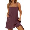 imageANRABESS Womens Athletic Dress 2025 Trendy Summer Casual Loose Workout Travel TShirt Mini Romper Dress Built in ShortsBurgundy