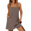 imageANRABESS Womens Athletic Dress 2025 Trendy Summer Casual Loose Workout Travel TShirt Mini Romper Dress Built in ShortsCoffee