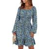 Blue Black Floral