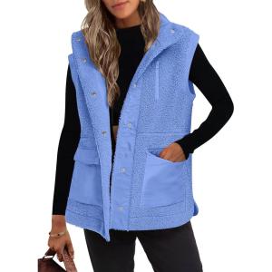 imageANRABESS Womens Fuzzy Fleece Vest Sleeveless Casual Warm Button Down Sherpa Jackets Outerwear With Pockets Winter FashionBlue