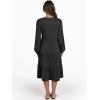 imageANRABESS Long Sleeve Dress for Women V Neck 2025 Fall Fashion Casual Loose Fit Flowy Swing Tiered Vacation DressesBlack
