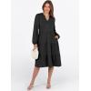 imageANRABESS Long Sleeve Dress for Women V Neck 2025 Fall Fashion Casual Loose Fit Flowy Swing Tiered Vacation DressesBlack
