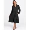 imageANRABESS Long Sleeve Dress for Women V Neck 2025 Fall Fashion Casual Loose Fit Flowy Swing Tiered Vacation DressesBlack