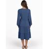 imageANRABESS Long Sleeve Dress for Women V Neck 2025 Fall Fashion Casual Loose Fit Flowy Swing Tiered Vacation DressesBlue