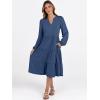 imageANRABESS Long Sleeve Dress for Women V Neck 2025 Fall Fashion Casual Loose Fit Flowy Swing Tiered Vacation DressesBlue