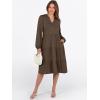 imageANRABESS Long Sleeve Dress for Women V Neck 2025 Fall Fashion Casual Loose Fit Flowy Swing Tiered Vacation DressesCoffee