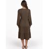 imageANRABESS Long Sleeve Dress for Women V Neck 2025 Fall Fashion Casual Loose Fit Flowy Swing Tiered Vacation DressesCoffee