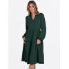 imageANRABESS Long Sleeve Dress for Women V Neck 2025 Fall Fashion Casual Loose Fit Flowy Swing Tiered Vacation DressesDeep Green