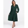 imageANRABESS Long Sleeve Dress for Women V Neck 2025 Fall Fashion Casual Loose Fit Flowy Swing Tiered Vacation DressesDeep Green