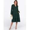 imageANRABESS Long Sleeve Dress for Women V Neck 2025 Fall Fashion Casual Loose Fit Flowy Swing Tiered Vacation DressesDeep Green