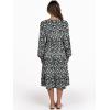 imageANRABESS Long Sleeve Dress for Women V Neck 2025 Fall Fashion Casual Loose Fit Flowy Swing Tiered Vacation DressesFloral Black