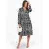 imageANRABESS Long Sleeve Dress for Women V Neck 2025 Fall Fashion Casual Loose Fit Flowy Swing Tiered Vacation DressesFloral Black