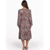 imageANRABESS Long Sleeve Dress for Women V Neck 2025 Fall Fashion Casual Loose Fit Flowy Swing Tiered Vacation DressesFloral Red Pink