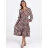 imageANRABESS Long Sleeve Dress for Women V Neck 2025 Fall Fashion Casual Loose Fit Flowy Swing Tiered Vacation DressesFloral Red Pink