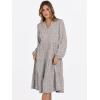 imageANRABESS Long Sleeve Dress for Women V Neck 2025 Fall Fashion Casual Loose Fit Flowy Swing Tiered Vacation DressesKhaki Polka Dot