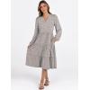imageANRABESS Long Sleeve Dress for Women V Neck 2025 Fall Fashion Casual Loose Fit Flowy Swing Tiered Vacation DressesKhaki Polka Dot