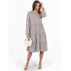 imageANRABESS Long Sleeve Dress for Women V Neck 2025 Fall Fashion Casual Loose Fit Flowy Swing Tiered Vacation DressesKhaki Polka Dot
