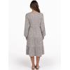 imageANRABESS Long Sleeve Dress for Women V Neck 2025 Fall Fashion Casual Loose Fit Flowy Swing Tiered Vacation DressesKhaki Polka Dot
