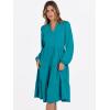 imageANRABESS Long Sleeve Dress for Women V Neck 2025 Fall Fashion Casual Loose Fit Flowy Swing Tiered Vacation DressesLake Green