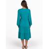 imageANRABESS Long Sleeve Dress for Women V Neck 2025 Fall Fashion Casual Loose Fit Flowy Swing Tiered Vacation DressesLake Green