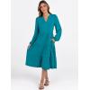 imageANRABESS Long Sleeve Dress for Women V Neck 2025 Fall Fashion Casual Loose Fit Flowy Swing Tiered Vacation DressesLake Green